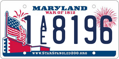 MD license plate 1AE8196