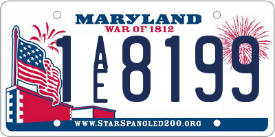MD license plate 1AE8199