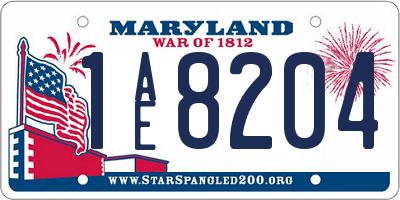 MD license plate 1AE8204