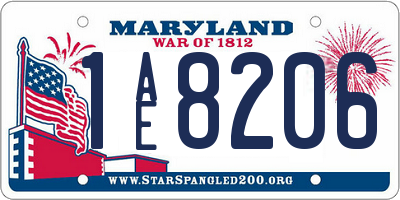 MD license plate 1AE8206