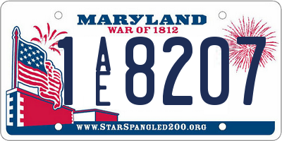MD license plate 1AE8207