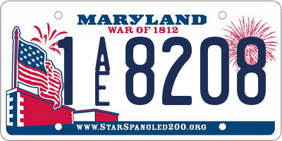 MD license plate 1AE8208