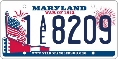 MD license plate 1AE8209