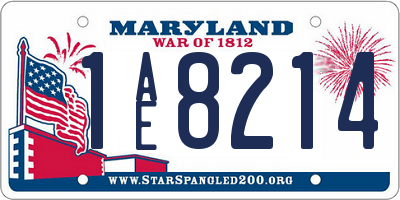 MD license plate 1AE8214