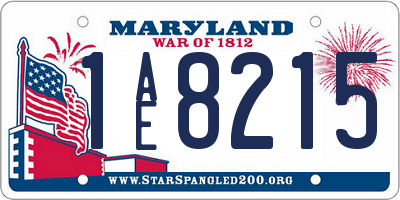 MD license plate 1AE8215