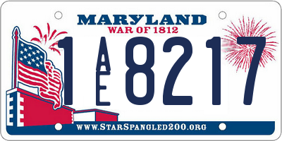 MD license plate 1AE8217