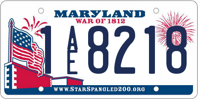 MD license plate 1AE8218