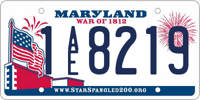MD license plate 1AE8219