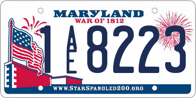 MD license plate 1AE8223