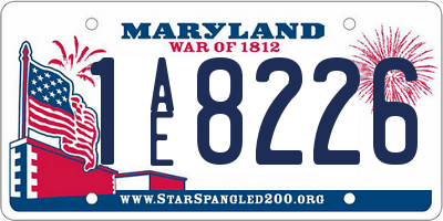 MD license plate 1AE8226