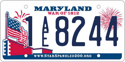 MD license plate 1AE8244