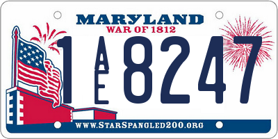 MD license plate 1AE8247