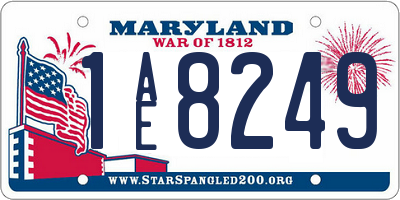 MD license plate 1AE8249