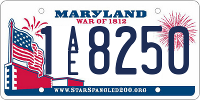 MD license plate 1AE8250