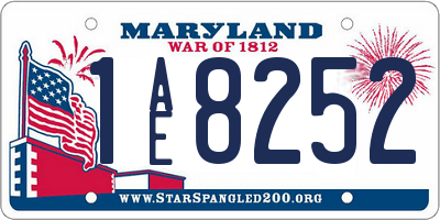 MD license plate 1AE8252