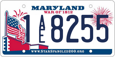 MD license plate 1AE8255