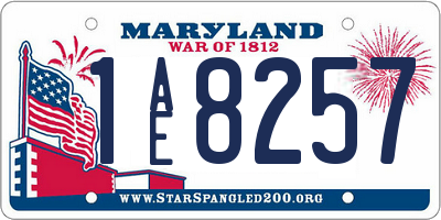 MD license plate 1AE8257