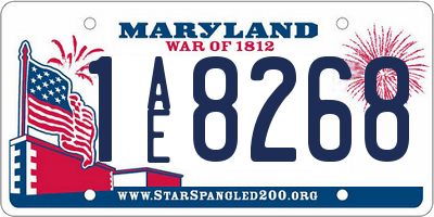 MD license plate 1AE8268