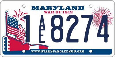 MD license plate 1AE8274