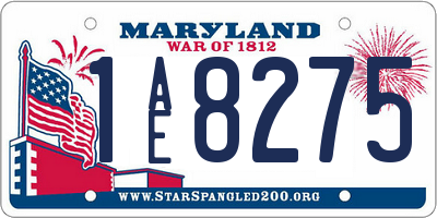 MD license plate 1AE8275