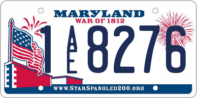 MD license plate 1AE8276