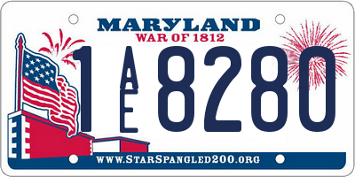 MD license plate 1AE8280