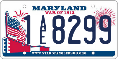 MD license plate 1AE8299