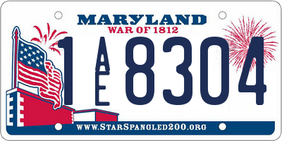 MD license plate 1AE8304