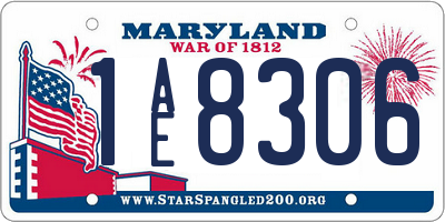 MD license plate 1AE8306
