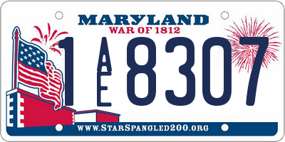 MD license plate 1AE8307