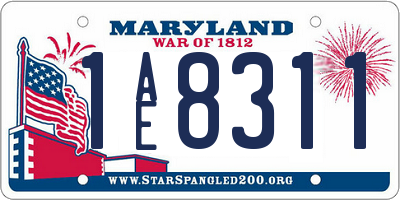 MD license plate 1AE8311