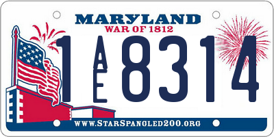 MD license plate 1AE8314