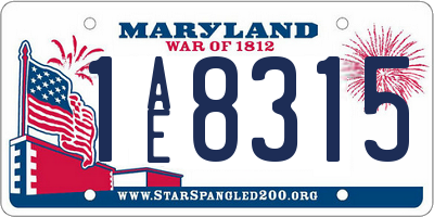 MD license plate 1AE8315