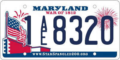 MD license plate 1AE8320