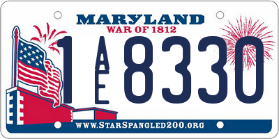 MD license plate 1AE8330