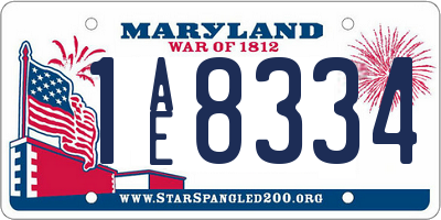 MD license plate 1AE8334