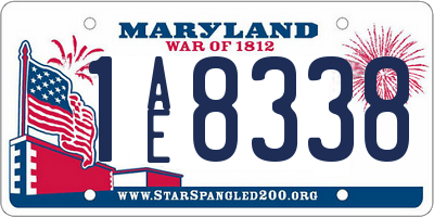 MD license plate 1AE8338