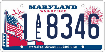 MD license plate 1AE8346