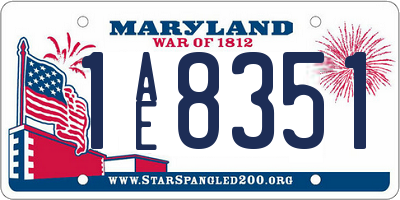 MD license plate 1AE8351