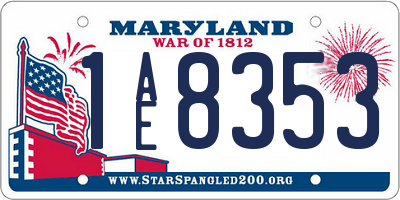 MD license plate 1AE8353
