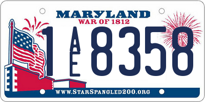 MD license plate 1AE8358