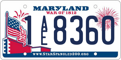 MD license plate 1AE8360