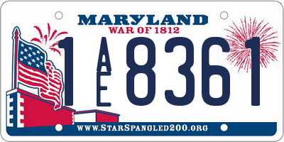 MD license plate 1AE8361