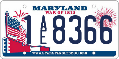 MD license plate 1AE8366