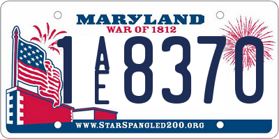 MD license plate 1AE8370