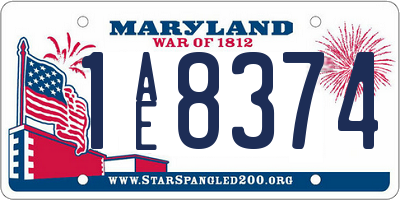 MD license plate 1AE8374