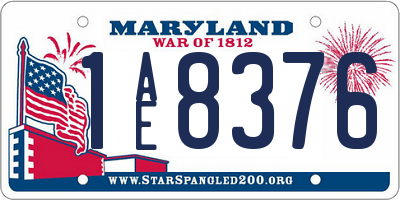 MD license plate 1AE8376