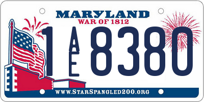 MD license plate 1AE8380