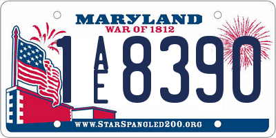 MD license plate 1AE8390