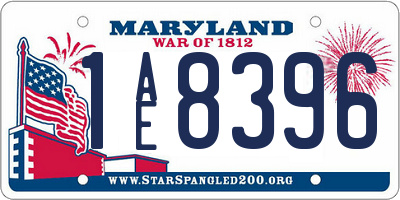 MD license plate 1AE8396